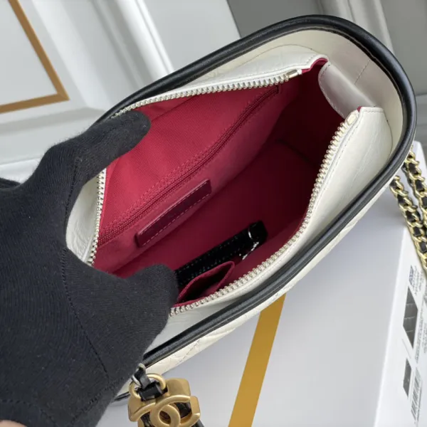 Chanel Bag Black With White Quilted Calfskin Leather Shoulder Bags Crossbody Bags - Image 9