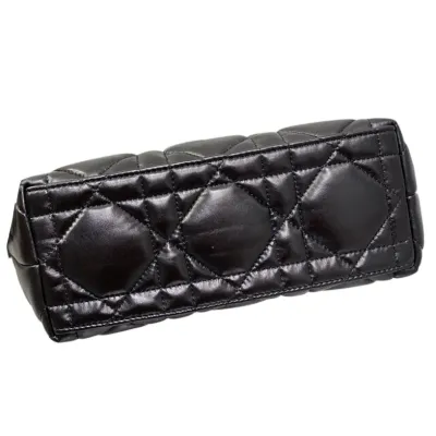 Dior Small D-Journey Bag in Black Macrocannage Lambskin Gold Hardware