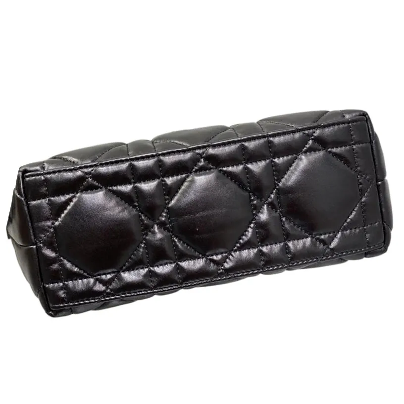 Dior Small D-Journey Bag in Black Macrocannage Lambskin Gold Hardware