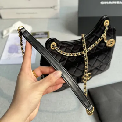 Chanel Black velvet Crossbody Bags