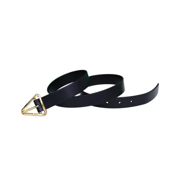 Bottega Veneta Women's Triangle Buckle In Black/White/Beige Calfskin With Gold/Silver Hardware 25mm - Image 3