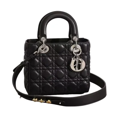 Dior Lady Dior Black Lambskin Leather 20cm