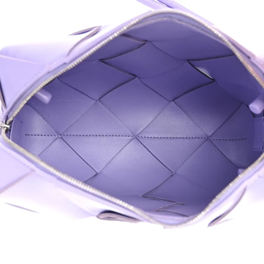 Bottega Veneta Maxi Intrecciato Small Cassette Camera Bag Wisteria Lambskin Leather