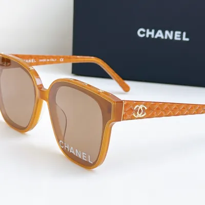 CHANEL square frame glasses rust color size 65-16-145