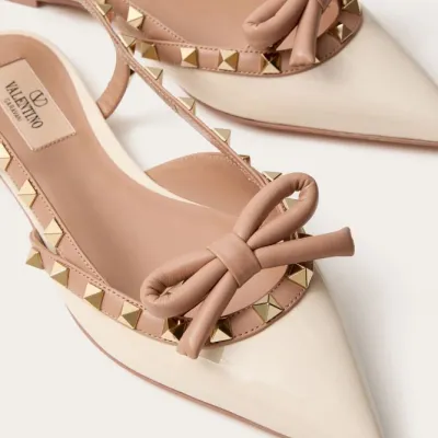 VALENTINO  Patent-leather lace-up flats
