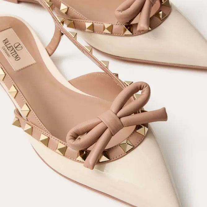 VALENTINO  Patent-leather lace-up flats