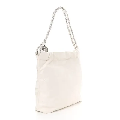 Grade Chanel 22 Small White Quilted Handbag