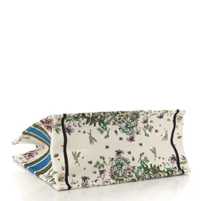 Dior Medium D-Constellation Book Tote Latte Multicolor Embroidered Canvas