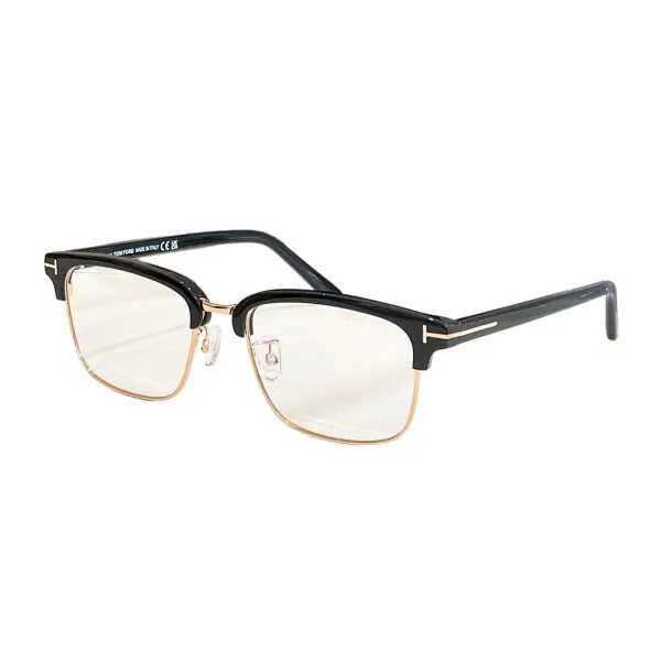 Tom Ford Clubmaster glasses leopard gold/black silver/black gold color Size 52口19-145 - Image 3