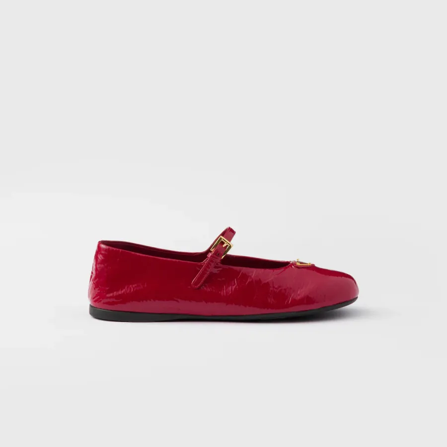 PRADA Naplak Flat Shoes red Ballet Shoes