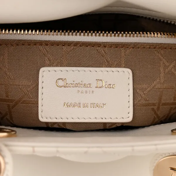 Dior Small My ABCDior Lady Dior White Cannage Lambskin Leather Gold Hardware - Image 2