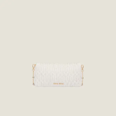 Miu Miu Quilted Lambskin Leather white Shoulder Bags