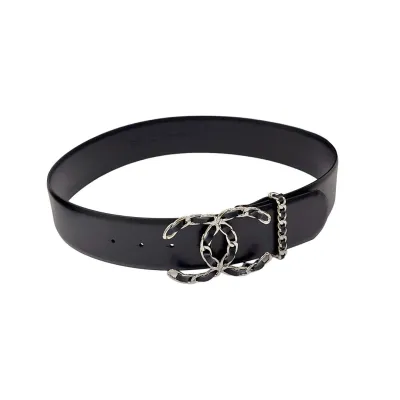 Chanel CC Belt In Black Calfskin With Silver Hardware 20/30/50/70mm