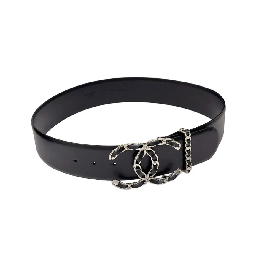 Chanel CC Belt In Black Calfskin With Silver Hardware 20/30/50/70mm