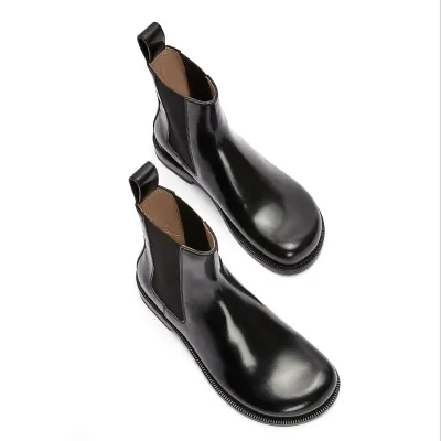 LOEWE Black leather Campo Chelsea boots