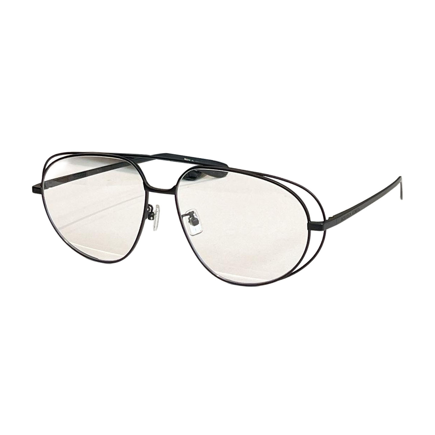 Óculos de piloto Bottega Veneta preto/prata/ouro tamanho 61口15-140