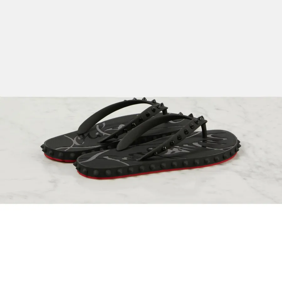 Christian Louboutin black slippers sandals