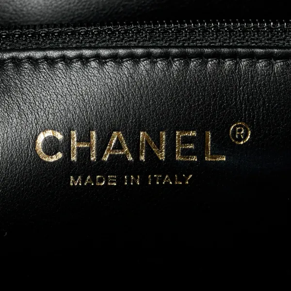 Chanel Shopping Tote Large Black Quilted Caviar Leather Light Gold Hardware - Image 2