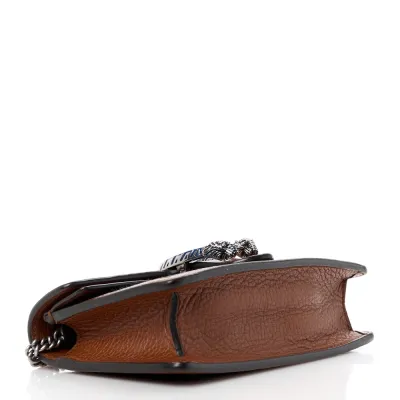 Gucci Mini Super Dionysus Shoulder Bag Blue Tea / Cuir / Epilog Electric Blue New Denim GG Monogram Coated Canvas & Dollar Calfskin Leather Aged Silver Hardware