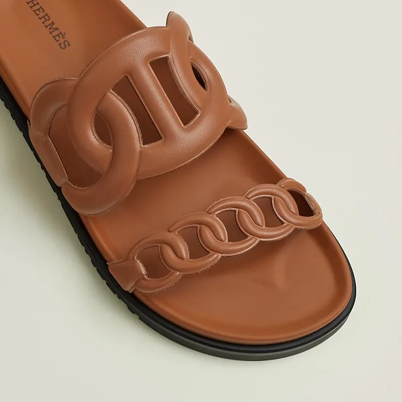 HERMES Extra Brown Slippers