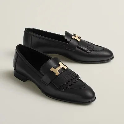HERMES Royal Black Loafers