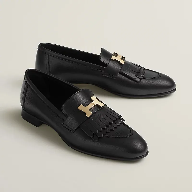 HERMES Royal Black Loafers