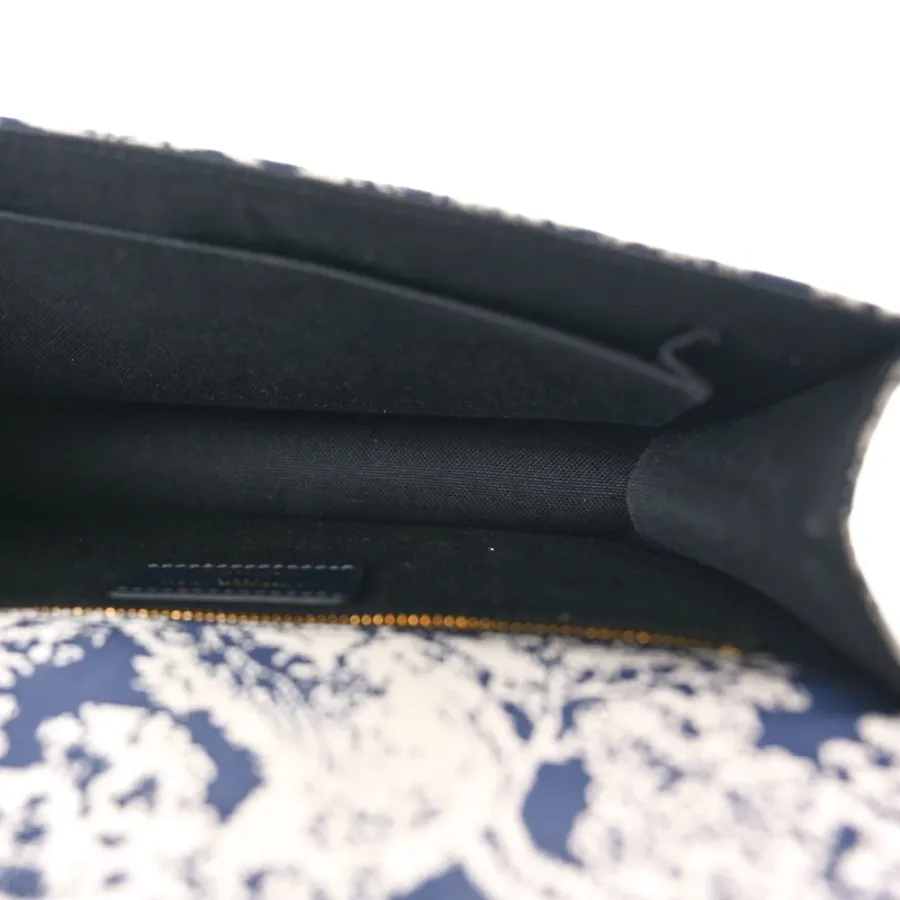 Dior Medium Montaigne 30 Toile De Jouy Flap Bag Blue Reverse Canvas Gold Hardware