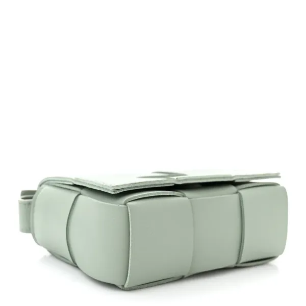 Bottega Veneta Extra Mini Maxi Intrecciato Cassette Crossbody Bag New Sauge Lambskin Leather - Image 6