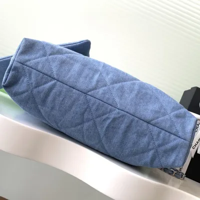 Chanel 22bags Denim Light Blue / Light Pink Shoulder Bags