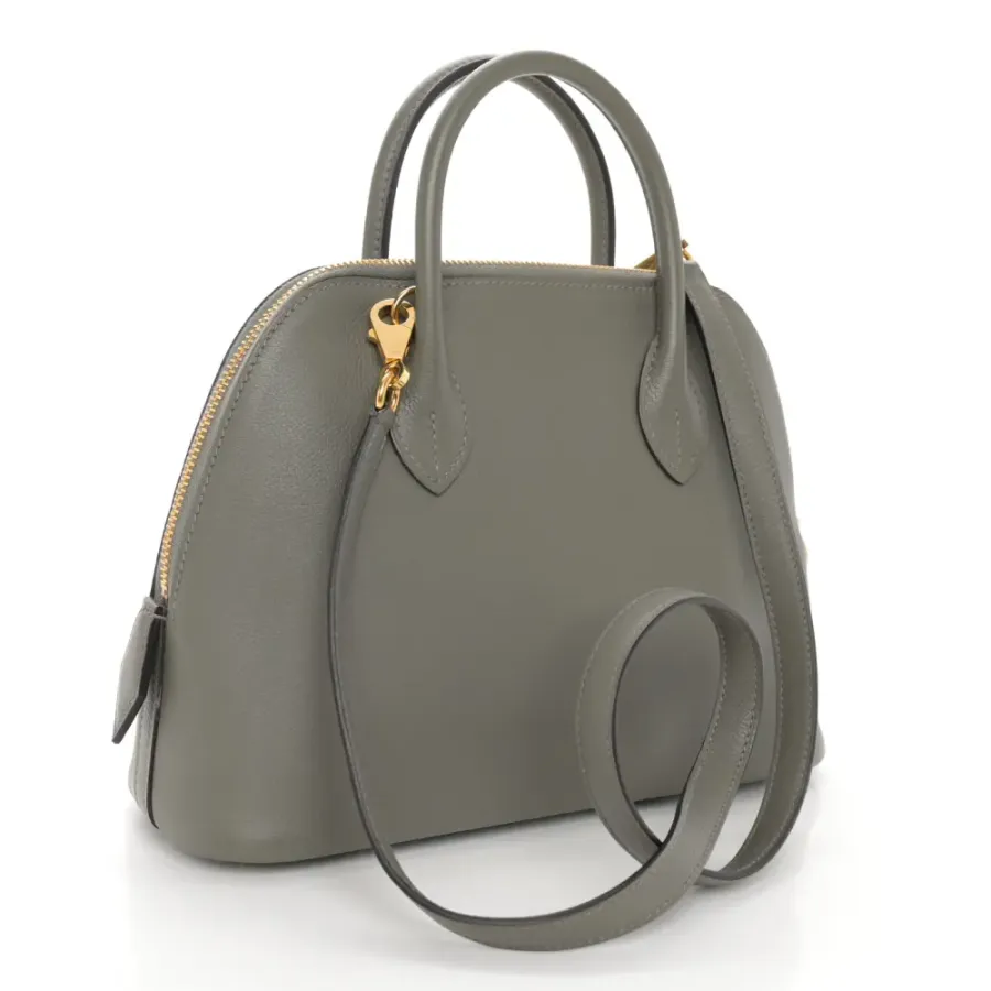 Hermès 1923 Bolide 25 Gris Meyer Evercolor Leather Gold Palladium Hardware