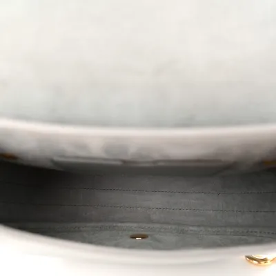 Dior Medium Bobby Flap Bag Grey Box Calfskin Leather Brass Hardware