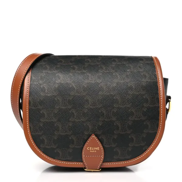 Celine Medium Folco Bag Tan Triomphe Canvas