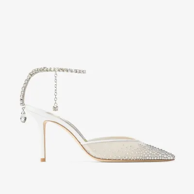 JIMMY CHOO Crystal white heels high heels