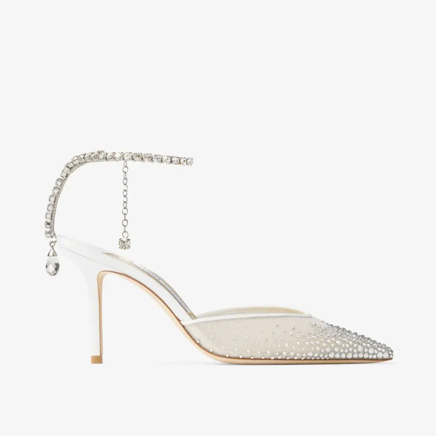 JIMMY CHOO Crystal white heels high heels