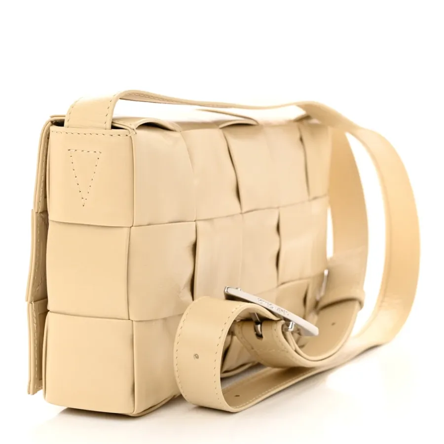Bottega Veneta Maxi Intrecciato Cassette Crossbody Bag Porridge Paper Calfskin Leather