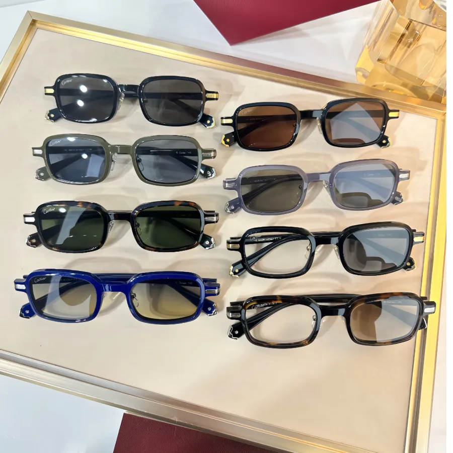 Cartier square frame glasses blue/leopard/grey/black brown/black color Size 49-22-145