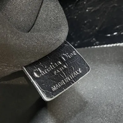 Dior Medium Dior Toujours Bag In Black Macrocannage Crinkled Calfskin With Black Hardware