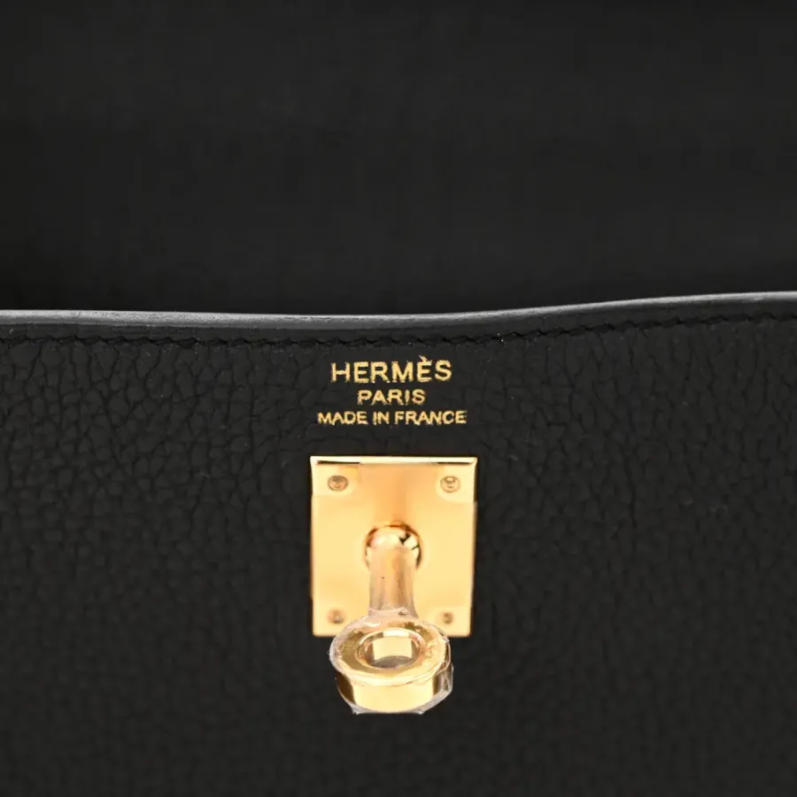 Hermès Kelly Retourne 25 Black Togo Leather Gold Hardware