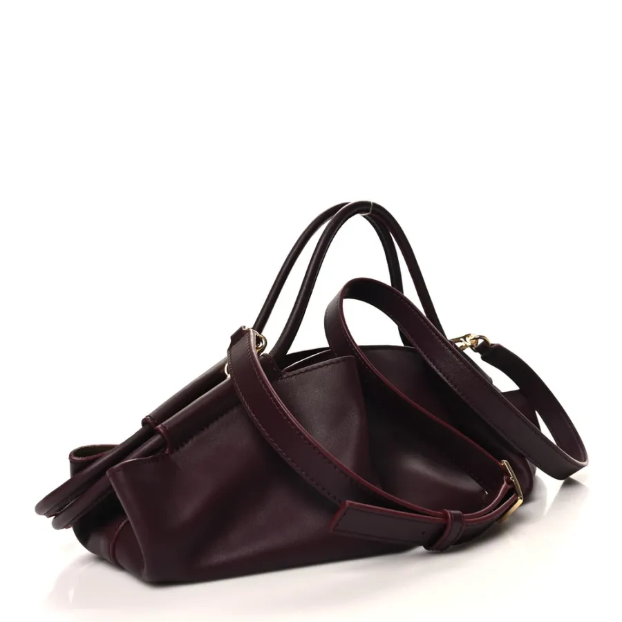 Loewe Paseo Bag Small Burgundy Shiny Nappa Calfskin Leather