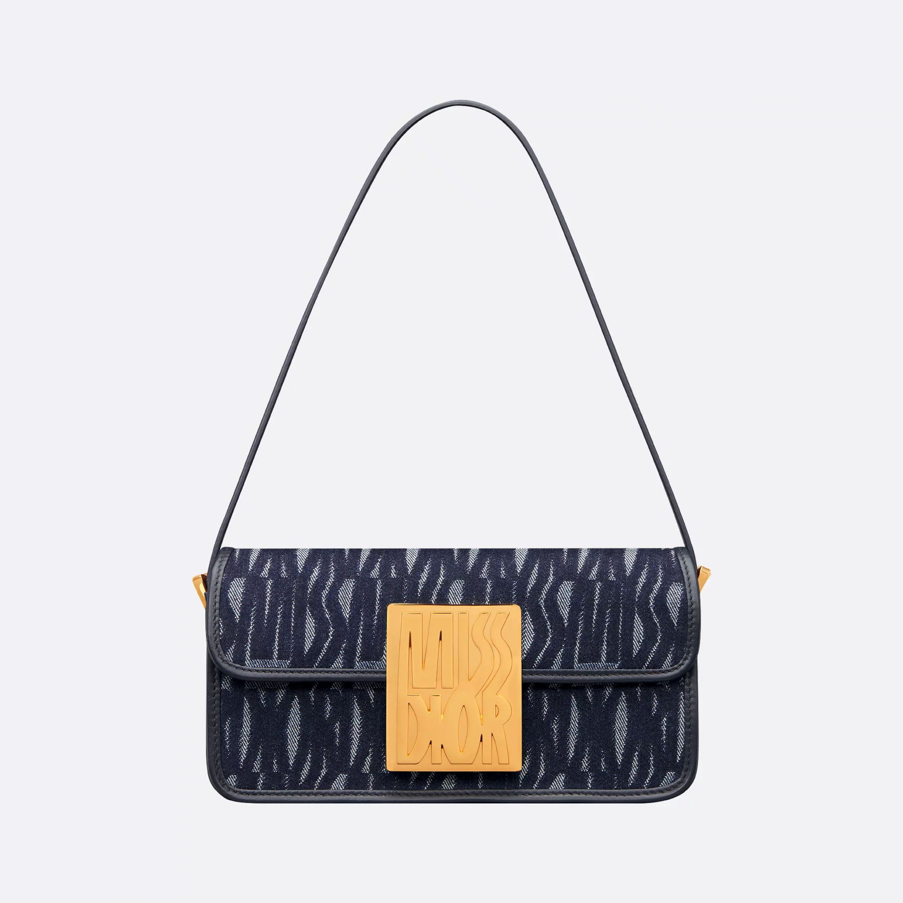 Dior Miss Dior Flap Bag Em Azul Denim Miss Dior Total Com Acabamento Dourado