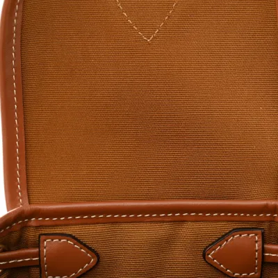 Celine Mini Folco Backpack White Triomphe Canvas & Calfskin Leather Gold Hardware