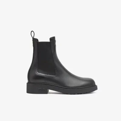 FENDI Black leather ankle boots