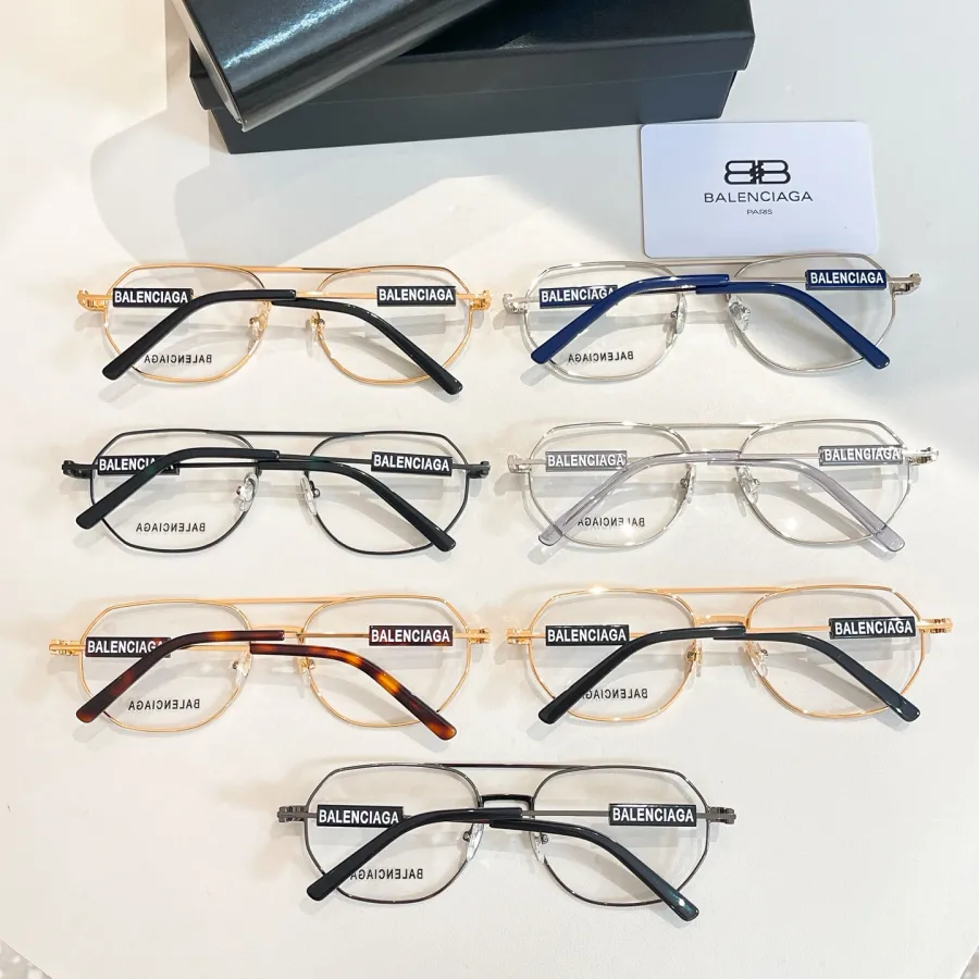 Balenciaga Pilot glasses leopard gold/black/black gold/gold/blue/gun black/silver color transparent lens Size 57口18-145