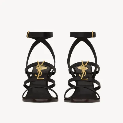 Yves Saint Laurent A Smooth leather wedge-heeled sandals