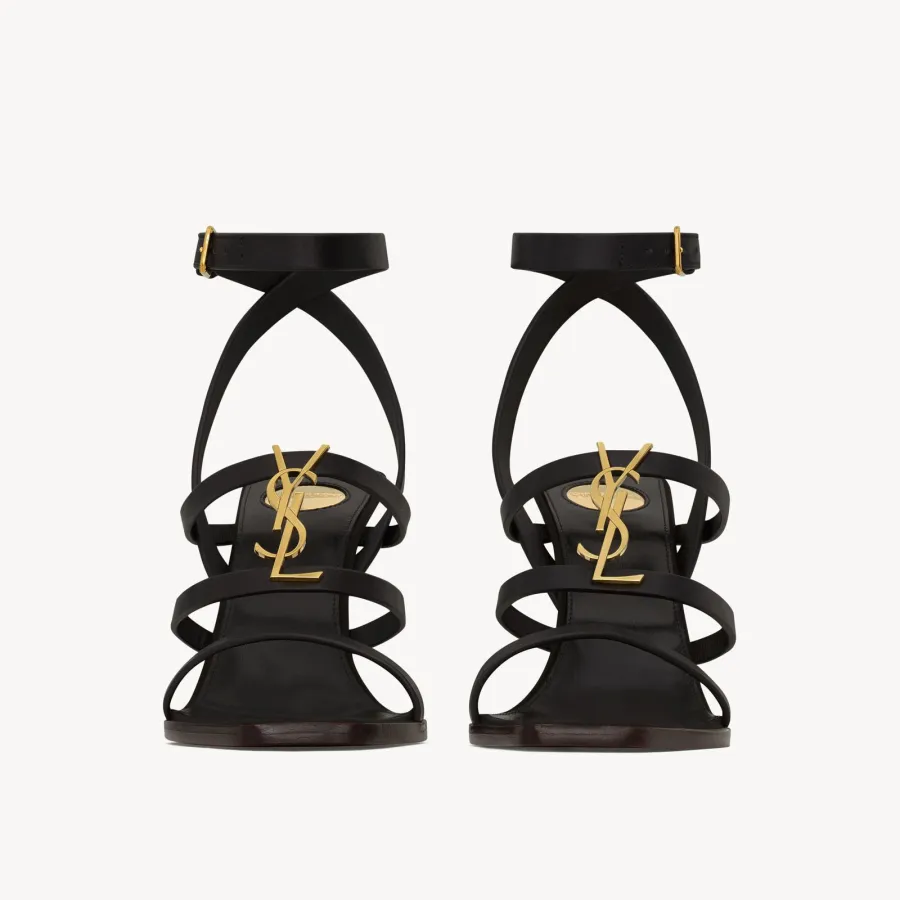 Yves Saint Laurent A Smooth leather wedge-heeled sandals