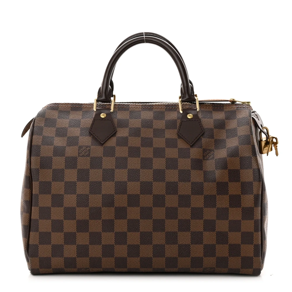Louis Vuitton Speedy 30 Damier Ebene Canvas Hardware Dourado