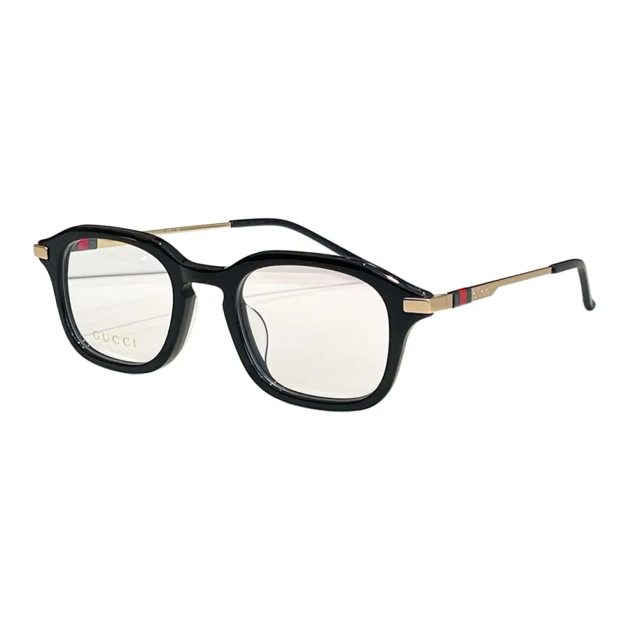 Gucci square frame glasses leopard/black/black gold/grey silver/tawny color Size 49口21-145
