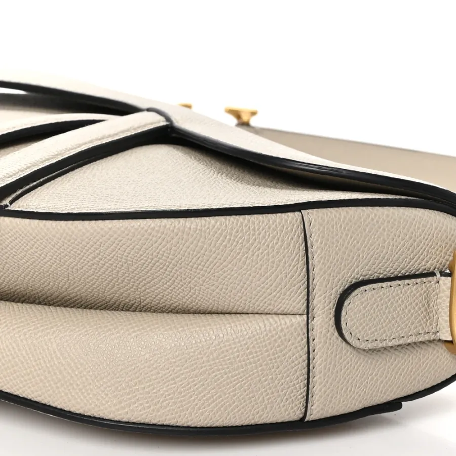 Dior Medium Saddle Bag Sand Grained Calfskin Leather Gold Hardware