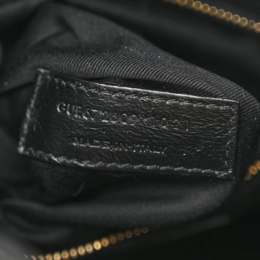 Saint Laurent Medium Joe Backpack Black Monogram Lambskin Matelasse Leather Gold Hardware