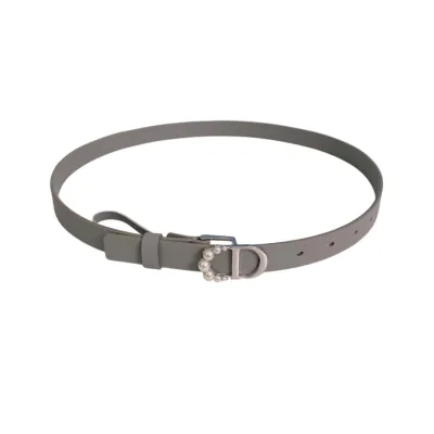 Dior Women' s 30 Montaigne Buckle With Pearls Belt In Brown/Black/Red/White/Cyclamen/Pink/Musturd/Silver/Gold/Blue/Grey Calfskin With Gold/Silver Hardware 20mm